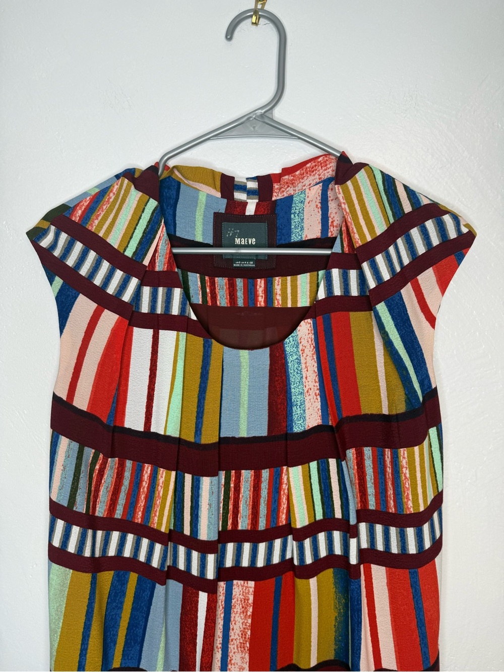 Maeve Anthropologie Multicolor Striped Shift Dress Size 0 - Picture 4 of 14